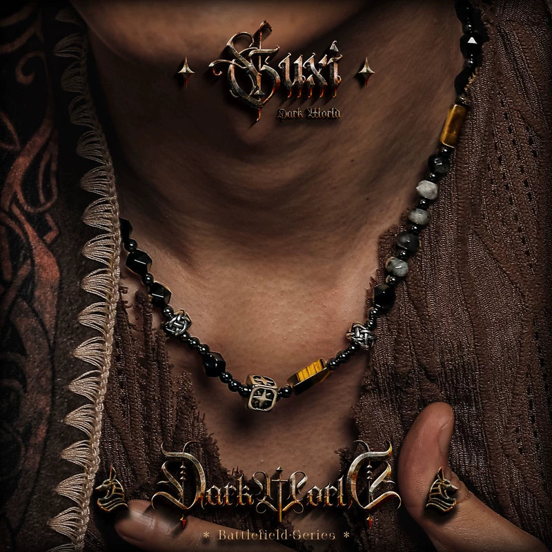 5686095301047, Obsidian Tiger Eye Beaded Necklace