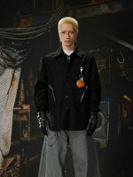 Oversized Button-Up Shirt with Pendant Detail 2