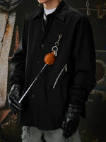 Oversized Button-Up Shirt with Pendant Detail 3