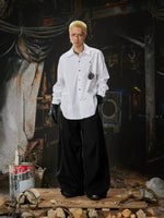 Oversized Button-Up Shirt with Pendant Detail 5