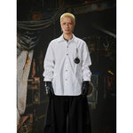 6033139701271,6033139701272,6033139701273, Oversized Button-Up Shirt with Pendant Detail