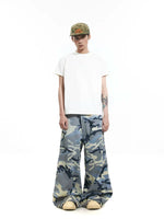 Oversized Camo Wide-Leg Cargo Pants 4