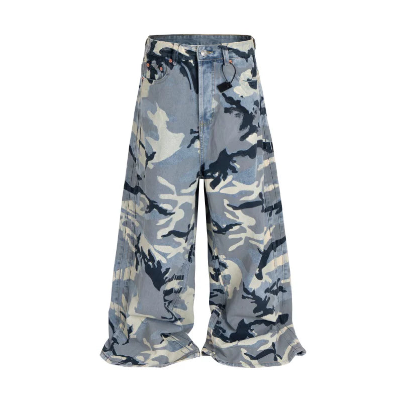 5753477449540,5753477449541,5753477449542,5753477449543, Oversized Camo Wide-Leg Cargo Pants