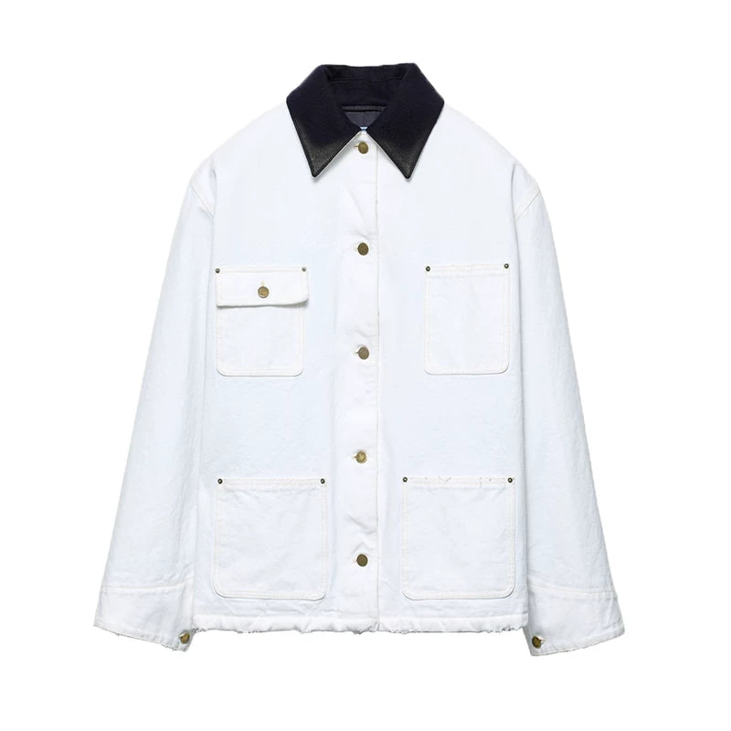 Oversized Denim Canvas Workwear Jacket 1