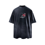 5969046298114,5969046298115,5969046298116, Oversized Distressed Graphic Print T-Shirt