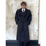 Oversized Double-Breasted Knee-Length Trench Coat 3