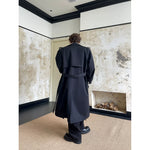 Oversized Double-Breasted Knee-Length Trench Coat 5