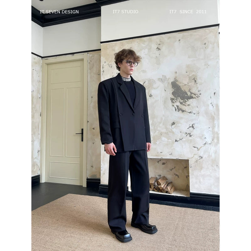 Oversized Double-Breasted Suit Jacket and Pants 1