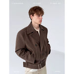 Oversized Double-Breasted Wool Jacket with Belt 1