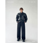 Oversized Faux Leather 3D Cut Jacket 1