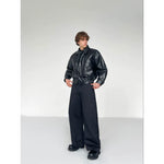 Oversized Faux Leather 3D Cut Jacket 2