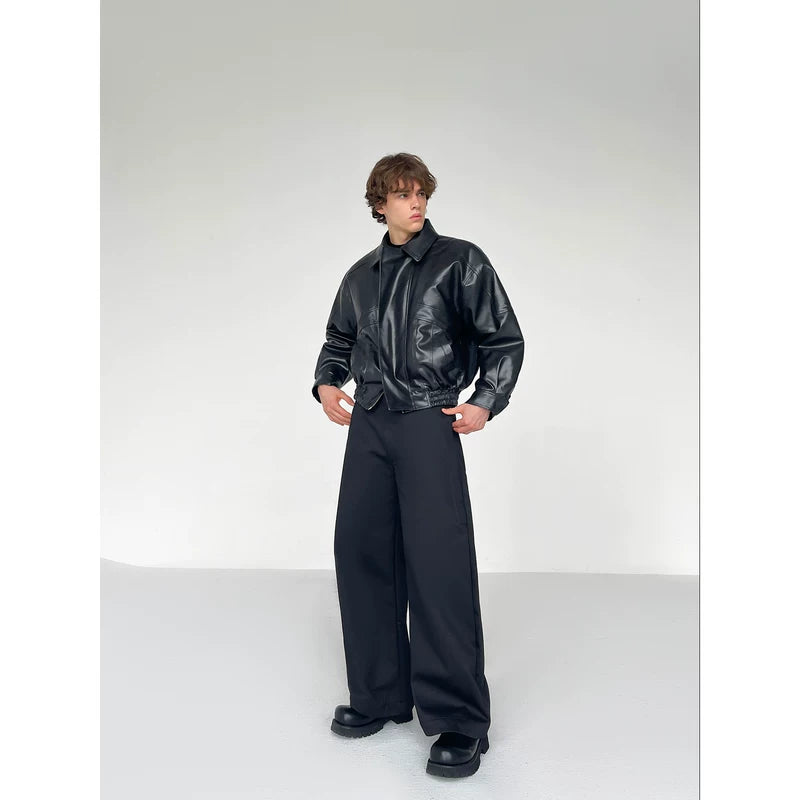Oversized Faux Leather 3D Cut Jacket 2