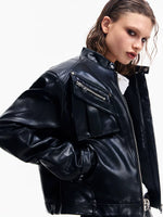 Oversized Faux Leather Motorcycle Jacket 2