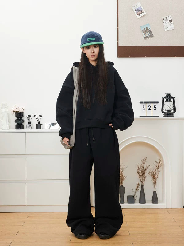 Oversized Fleece Hoodie and Sweatpants Set 2