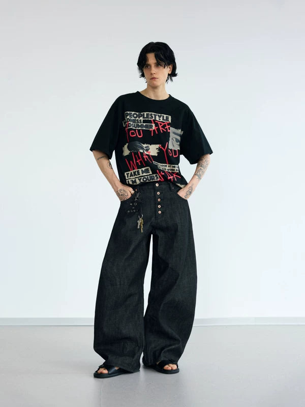 Oversized Graphic Graffiti Print T-Shirt 5