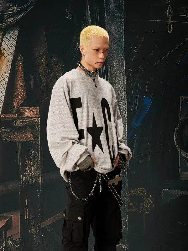 Oversized Graphic Slogan Long Sleeve T-Shirt 2