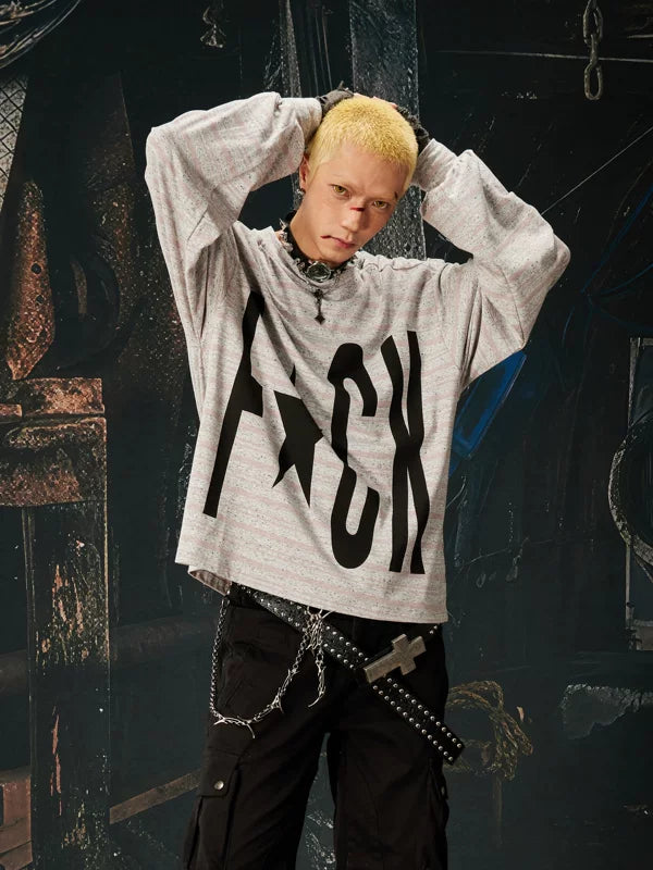 Oversized Graphic Slogan Long Sleeve T-Shirt 3