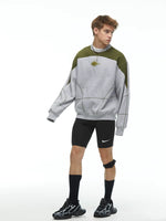 Oversized Heavyweight Embroidered Crew Neck Sweatshirt 3