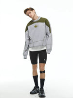 Oversized Heavyweight Embroidered Crew Neck Sweatshirt 4