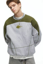 5267194530741,5267194530742, Oversized Heavyweight Embroidered Crew Neck Sweatshirt