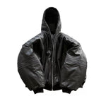 Oversized Hooded Astronaut Leather Bomber Jacket 1