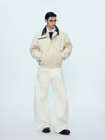 Oversized Lapel Zip-Up Workwear Jacket 3