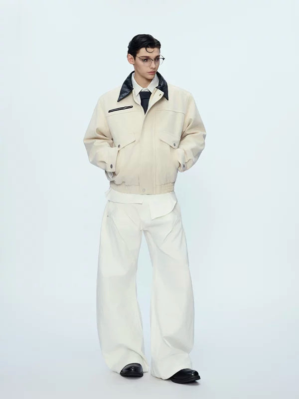 Oversized Lapel Zip-Up Workwear Jacket 3