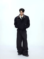 Oversized Lapel Zip-Up Workwear Jacket 4