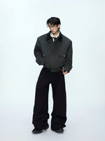 Oversized Lapel Zip-Up Workwear Jacket 5