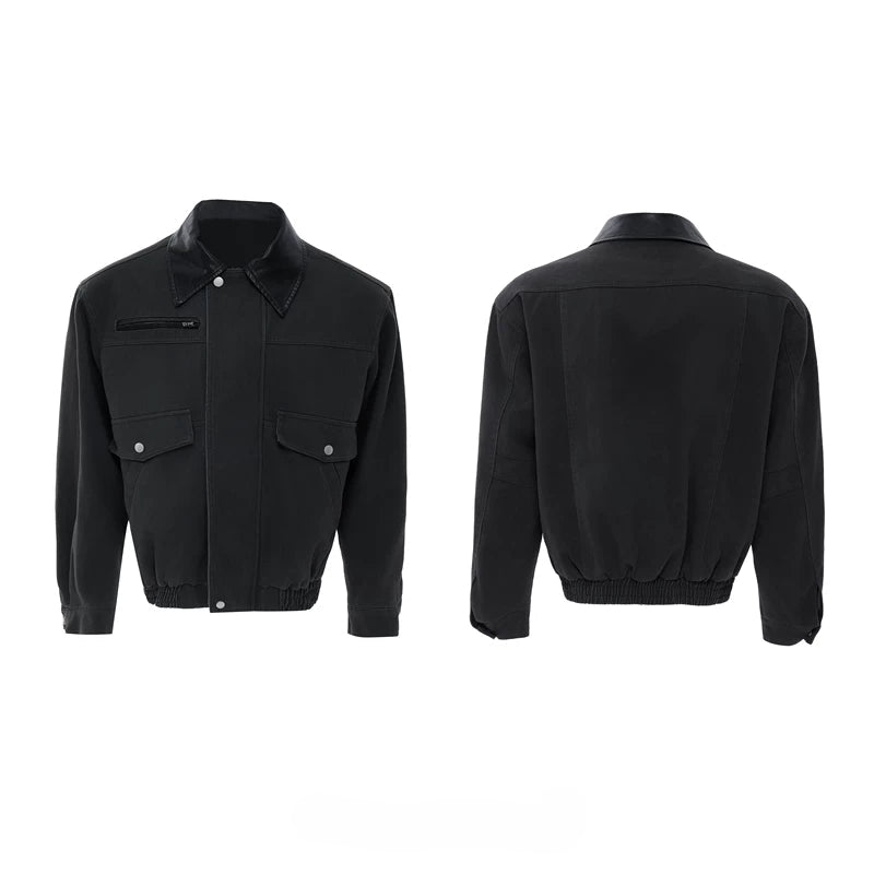 5909206333541,5909206333542,5909206333543,5909206333544, Oversized Lapel Zip-Up Workwear Jacket