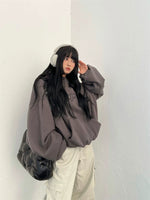 ,4892900260333,4892900260334,4892900260335, Oversized Letter Print Hooded Sweatshirt