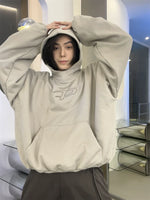 4892900260336,4892900260337,4892900260338, Oversized Letter Print Hooded Sweatshirt
