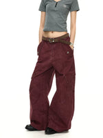 Oversized Multi-Pocket Wide-Leg Cargo Pants 1