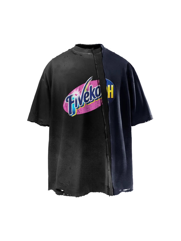 ,6085373817983,6085373817984,6085373817985, Oversized Patchwork Graphic T-Shirt