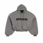 Oversized Quilted “Human Being” Zip Hoodie 1