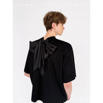 Oversized Short-Sleeve T-Shirt with Back Bow 1