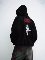 Oversized Star Embroidered Hooded Sweatshirt 2