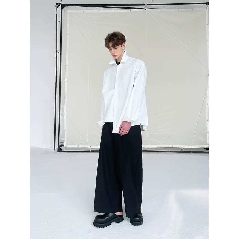 Oversized Striped Pearl Beaded Long-Sleeve Shirt 3
