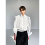 Oversized Striped Pearl Beaded Long-Sleeve Shirt 5