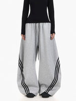 Oversized Three-Stripe Wide-Leg Sweatpants 1