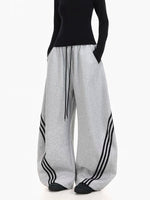 Oversized Three-Stripe Wide-Leg Sweatpants 2