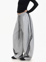 Oversized Three-Stripe Wide-Leg Sweatpants 5