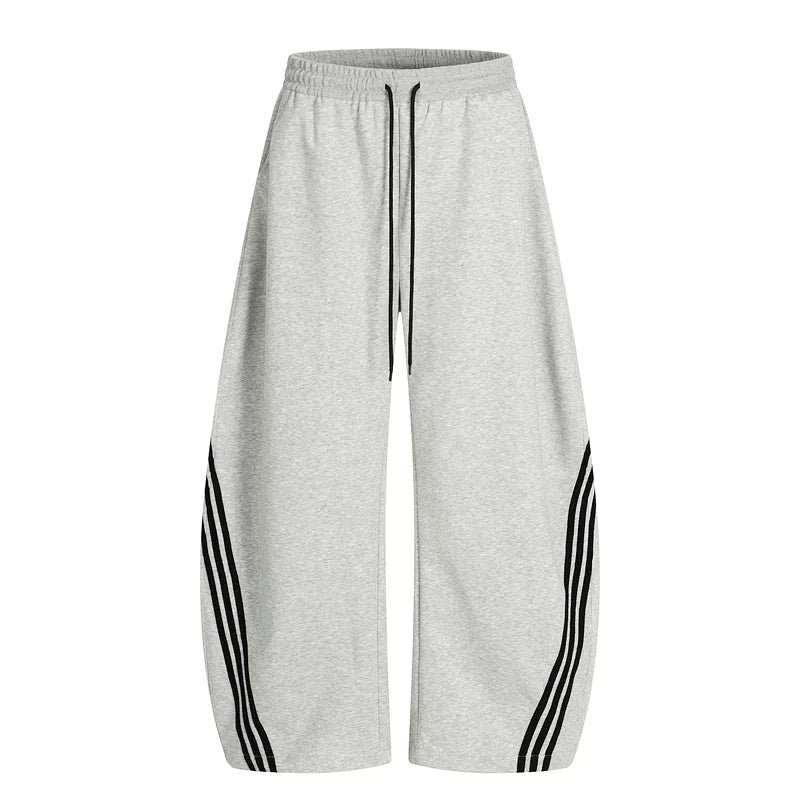 6129002671862,6129002671863,6129002671864,6129002671865, Oversized Three-Stripe Wide-Leg Sweatpants