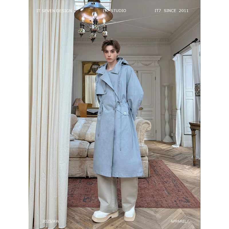 Oversized Trench Coat with Drawstring Waist 1