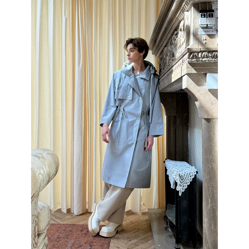 Oversized Trench Coat with Drawstring Waist 2