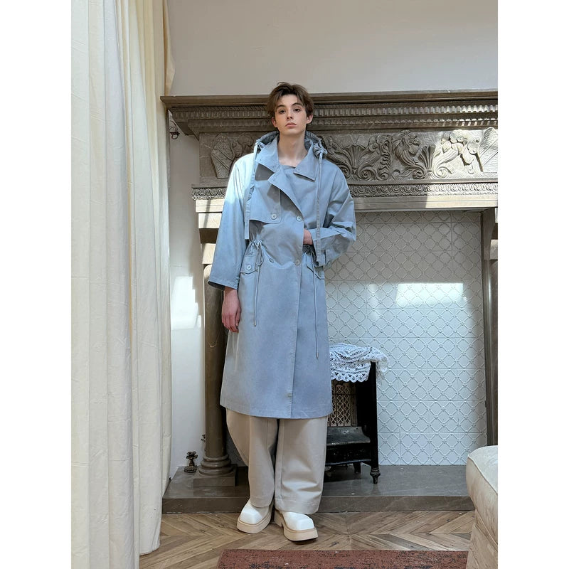 Oversized Trench Coat with Drawstring Waist 3