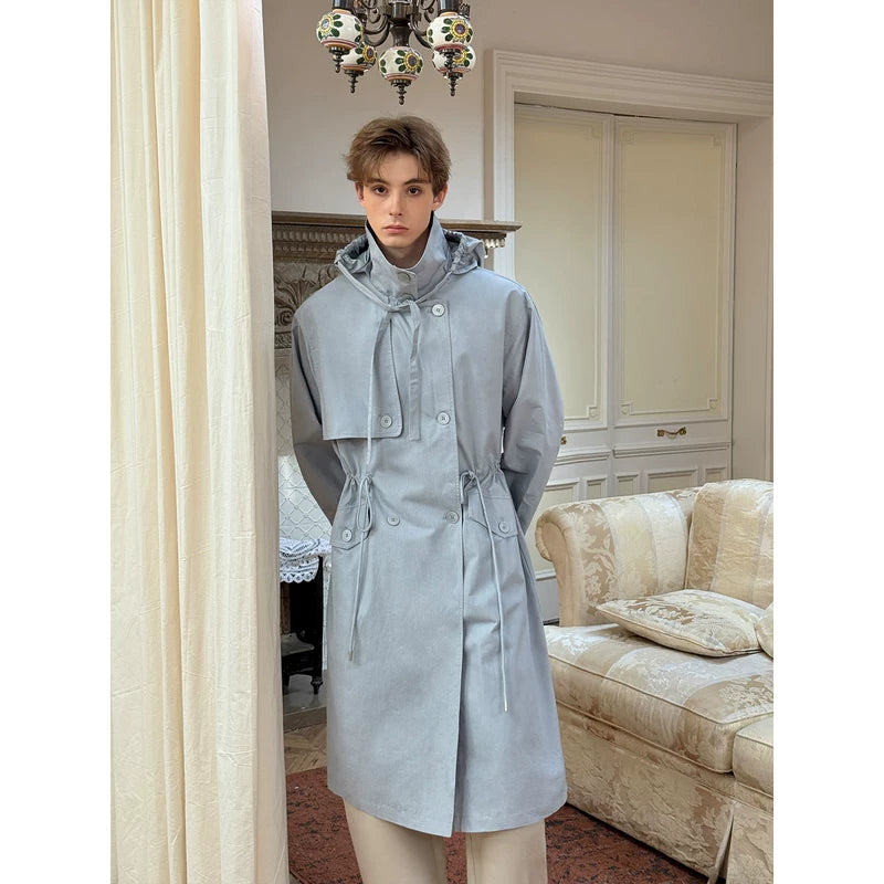 Oversized Trench Coat with Drawstring Waist 5