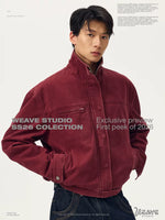 Oversized Washed Stand-Up Collar Work Jacket 1
