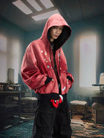 Oversized Washed Zip-Up Hoodie Cardigan 4