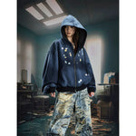 6053975131337,6053975131338,6053975131339, Oversized Washed Zip-Up Hoodie Cardigan